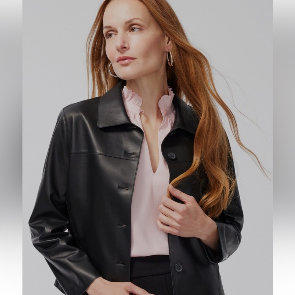 Chicos super soft women’s black leather jacket